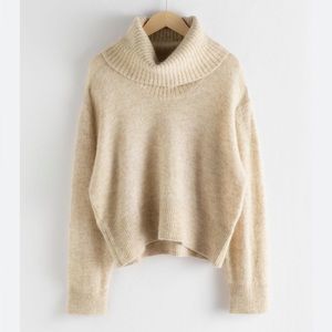 & other stories wool blend tan turtleneck